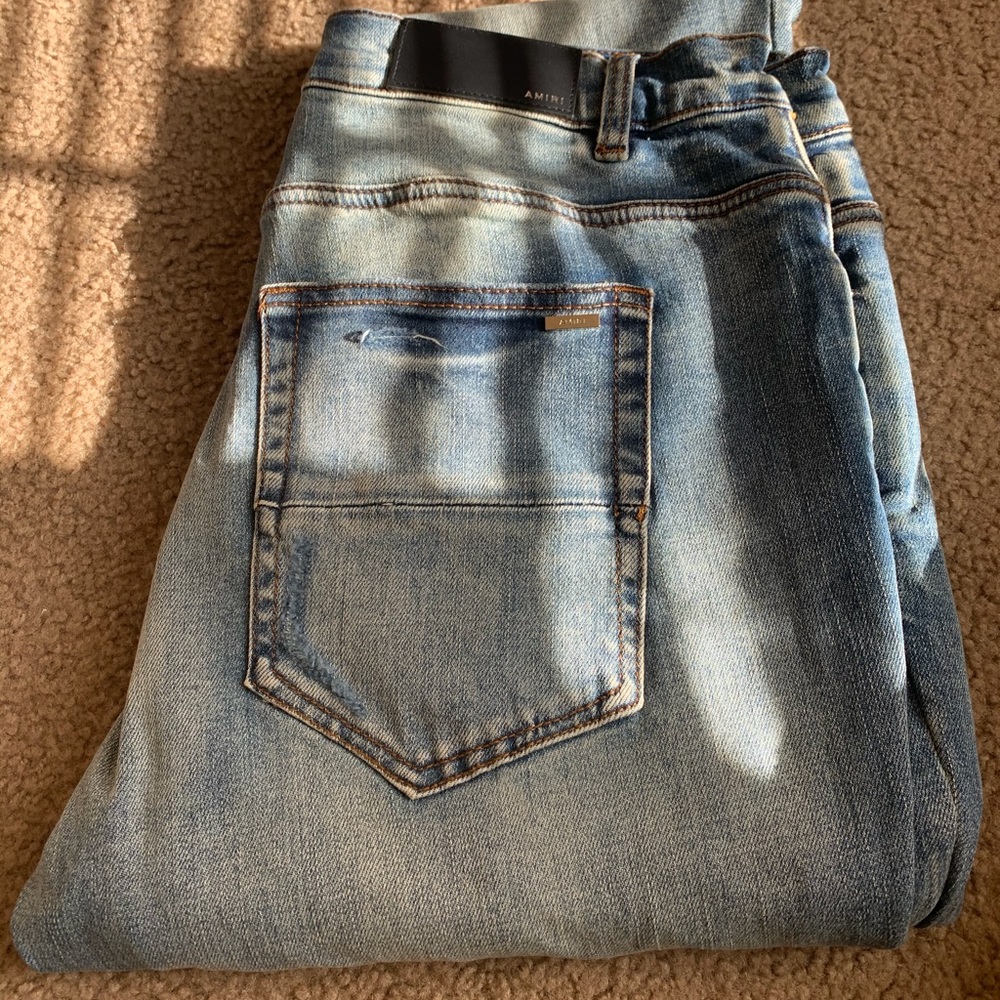 Amiri Jeans Size 36 Light wash Sand Distressed